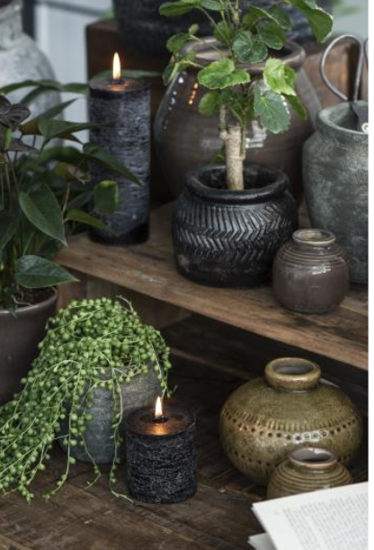 Stumpenkerze schwarz Ø:7 H:18 - 0