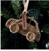 Rustic Rattan Car Ornament