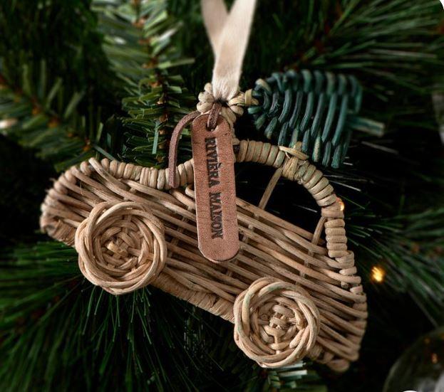 Rustic Rattan Car Ornament