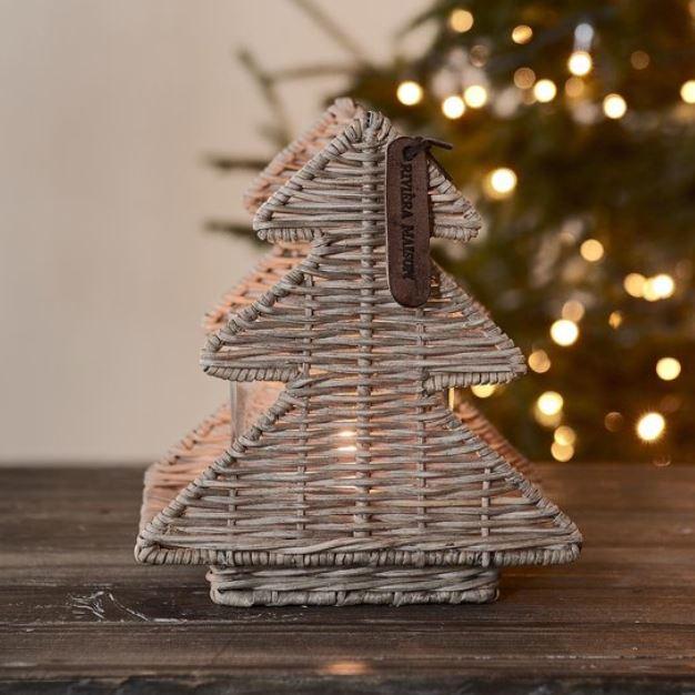 Rustic Rattan Lovely Trees Votive - 0