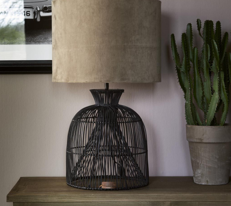 Rustic Rattan Fishing Basket Lamp Base - 0