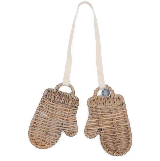 Rustic Rattan Mittens Ornament