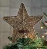 Rustic Rattan Star Tree Topper