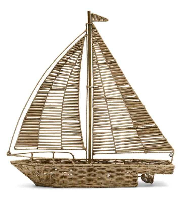 Dekoration Segelboot Rustikales Rattan XL