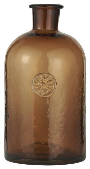 Apothekerflasche klein mit Blumenemblem braunes Glas